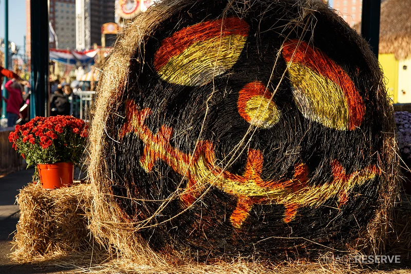 Hay Bale Jack o' lantern Face