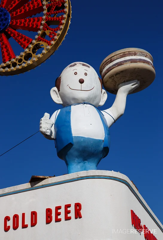 Papa Burger Fiberglass Figure at Coney Island