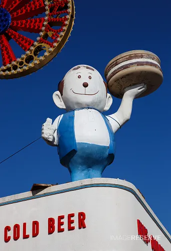 Papa Burger Fiberglass Figure at Coney Island