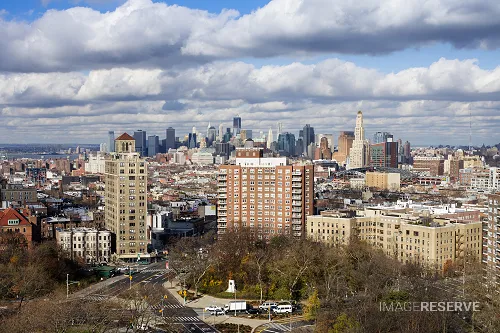 Cityscape View of Brooklyn and Manhattan from Grand Army Plaza